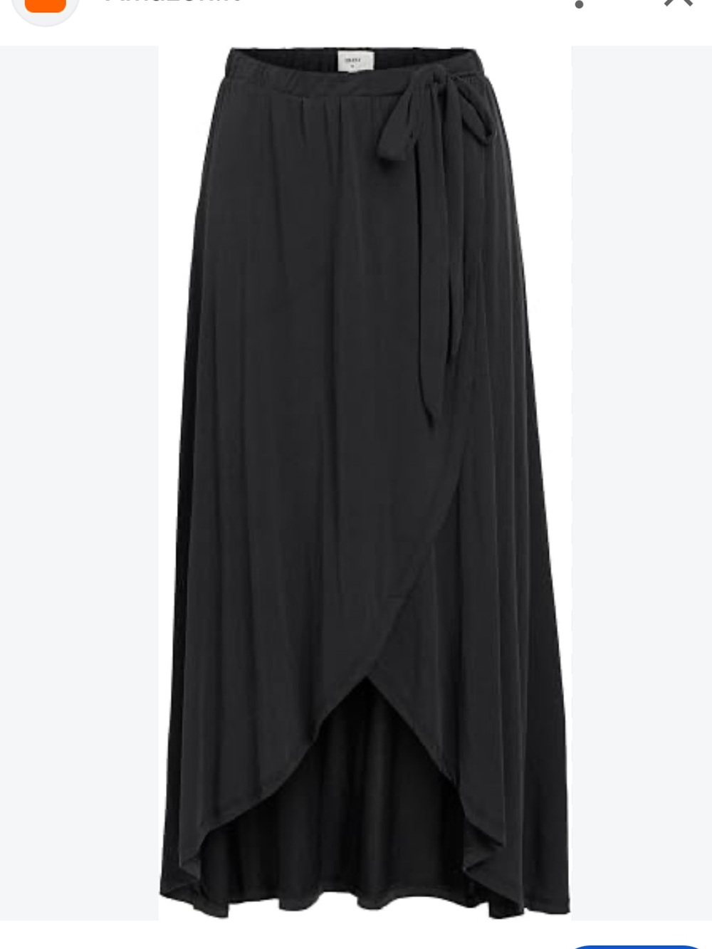 So Black Wrap MIDI Skirt Large
